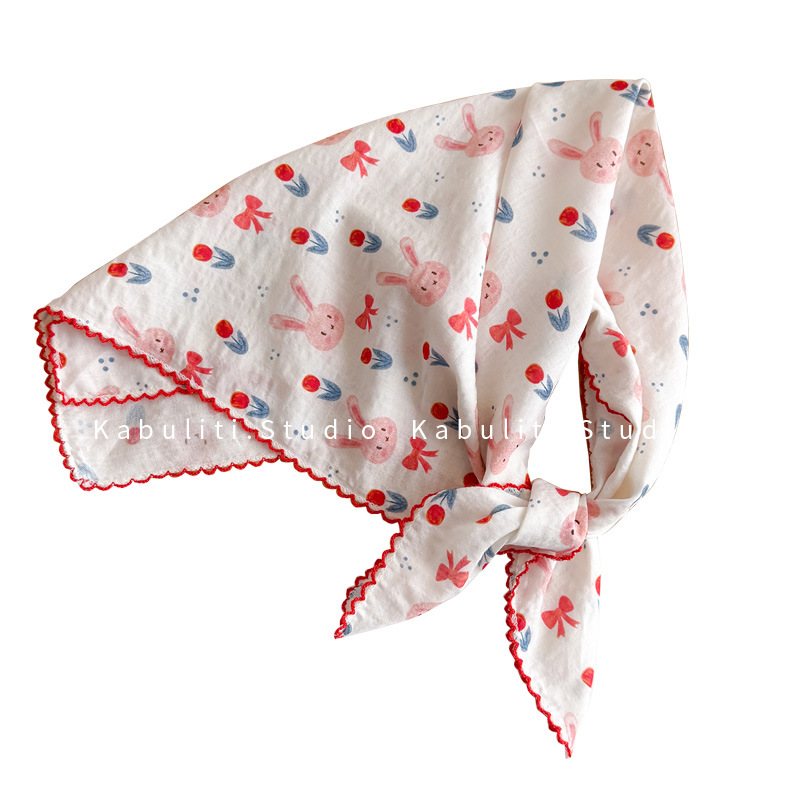 Cotton Linen Square Scarf  58  - Ascot Neck Scarf recension och pris
