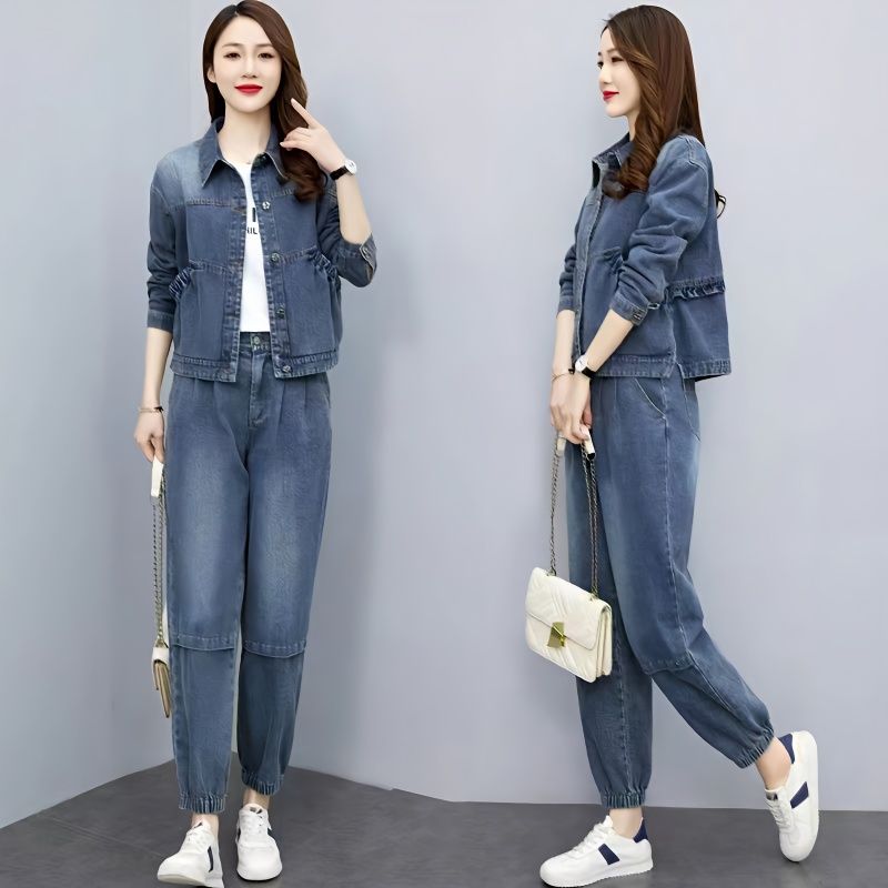 Women Denim Suits 2024 New Spr - Pocket Square Set recension och pris