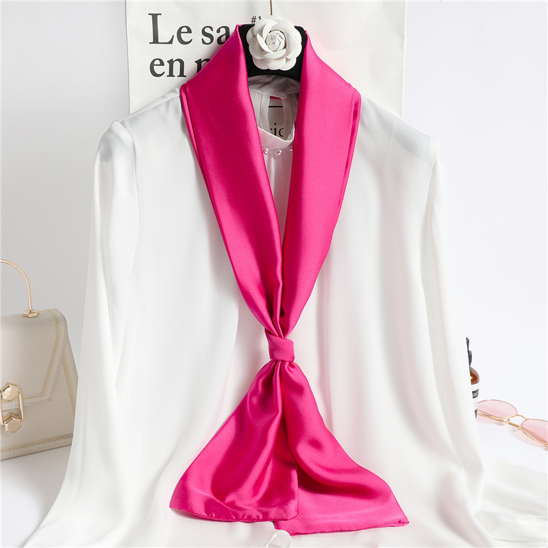 Red Solid Color Long Silk Scar - Ascot Neck Scarf recension och pris