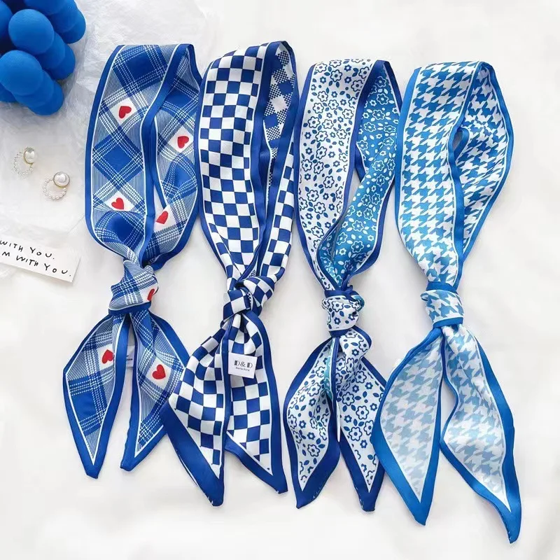Klein blue silk scarf new chec - Ascot Neck Scarf recension och pris