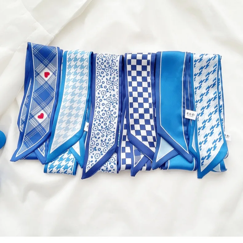 Klein blue silk scarf new chec - Ascot Neck Scarf recension och pris